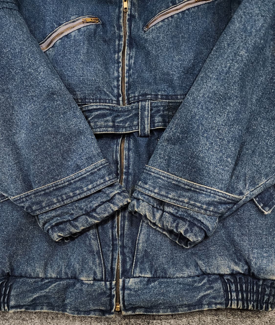 90s 에드윈 X RMS 빈티지 데님 봄버 집업 자켓 L 상품이미지6