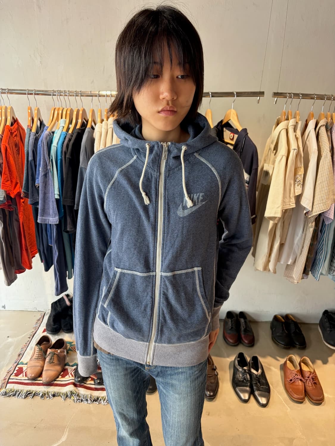 Nike 스포츠웨어 스티치 라인 후드 집업 M 상품이미지2