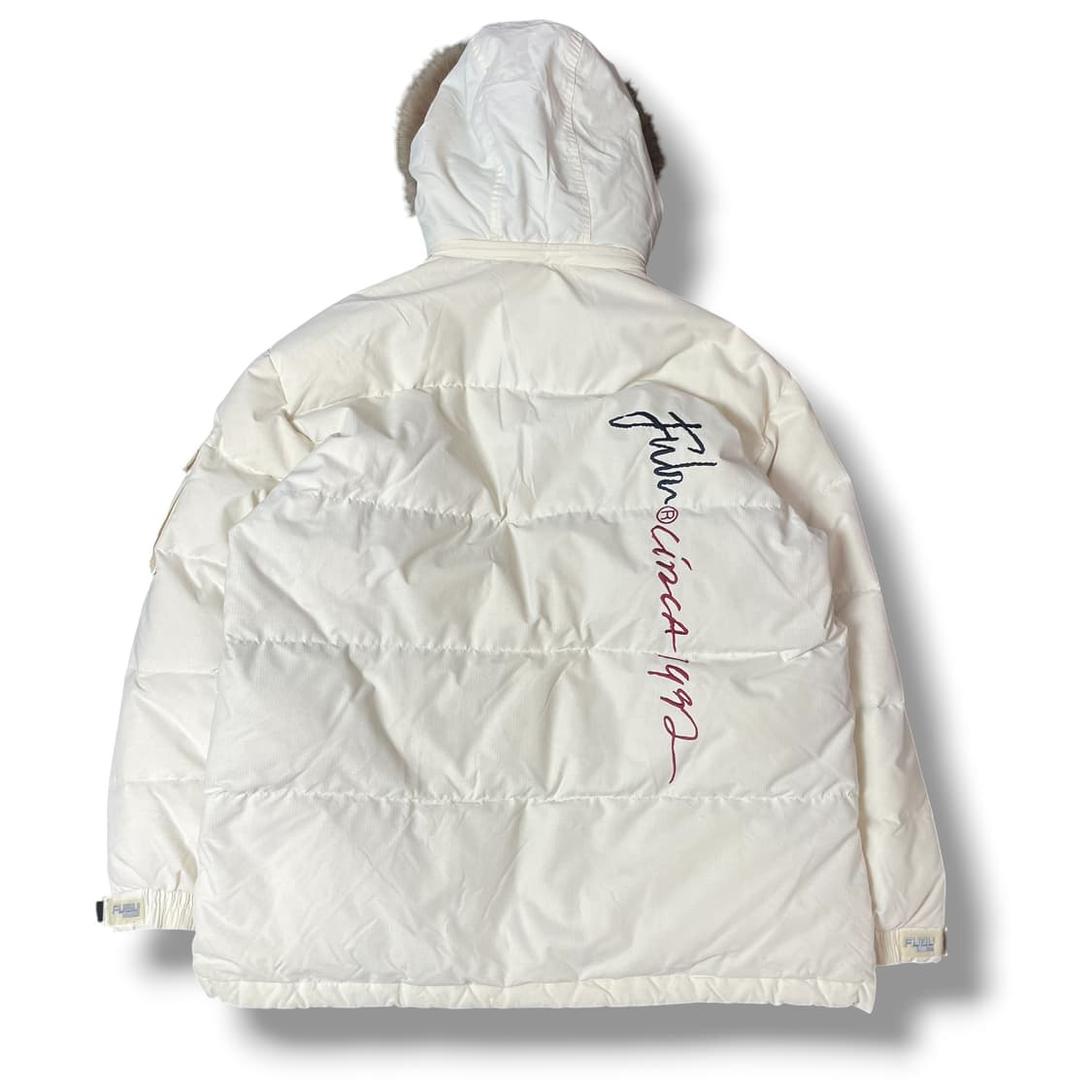 후부 올드스쿨 레터링 덕다운 화이트 패딩 100 상품이미지2