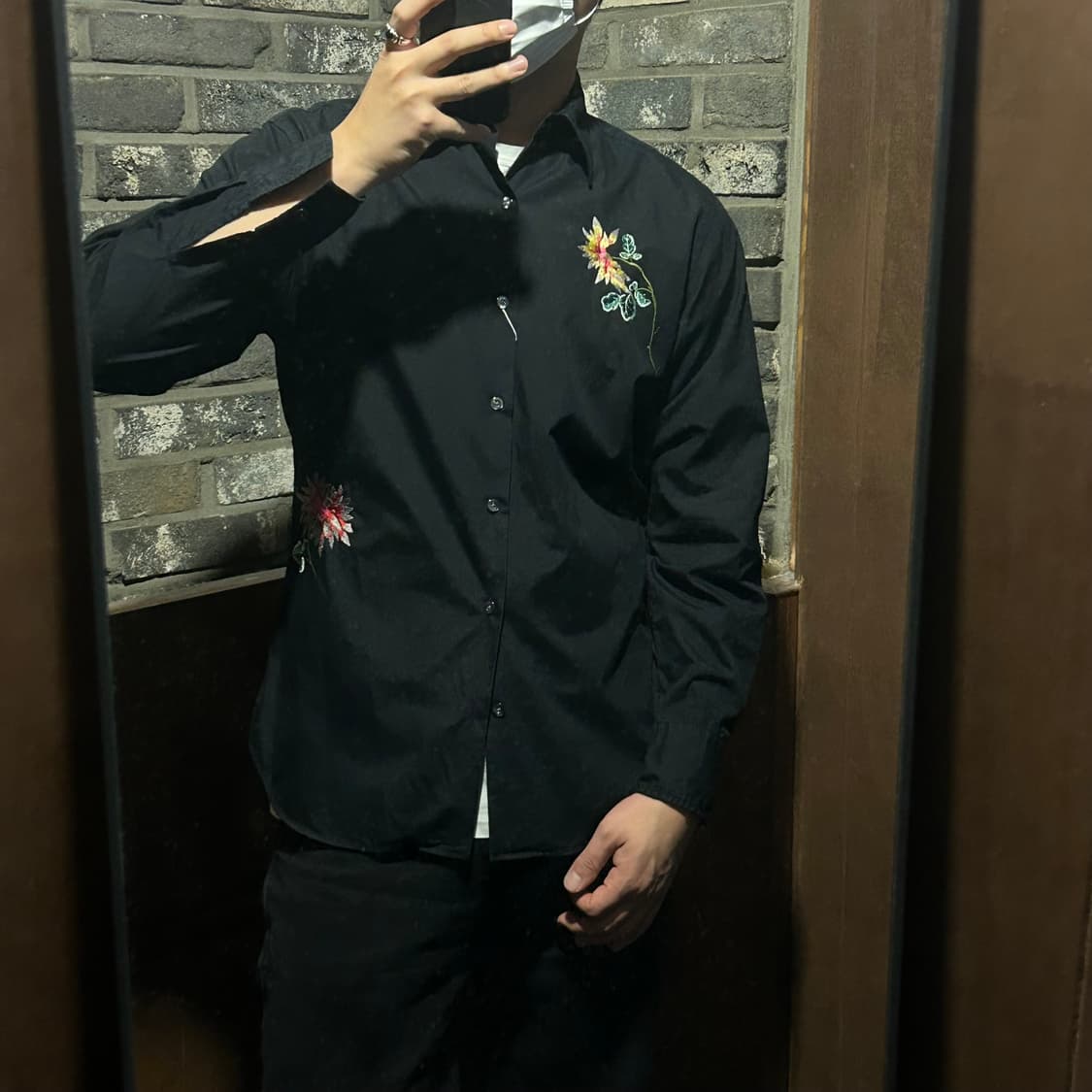 L) 폴스미스 플라워 자수 블랙 셔츠 상품이미지9