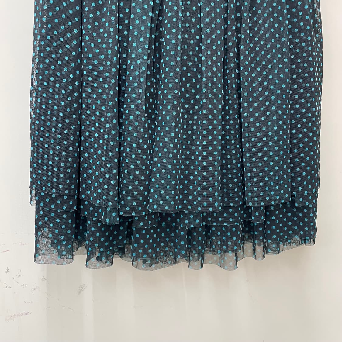 민트 도트 쉬폰 미디 스커트 상품이미지2