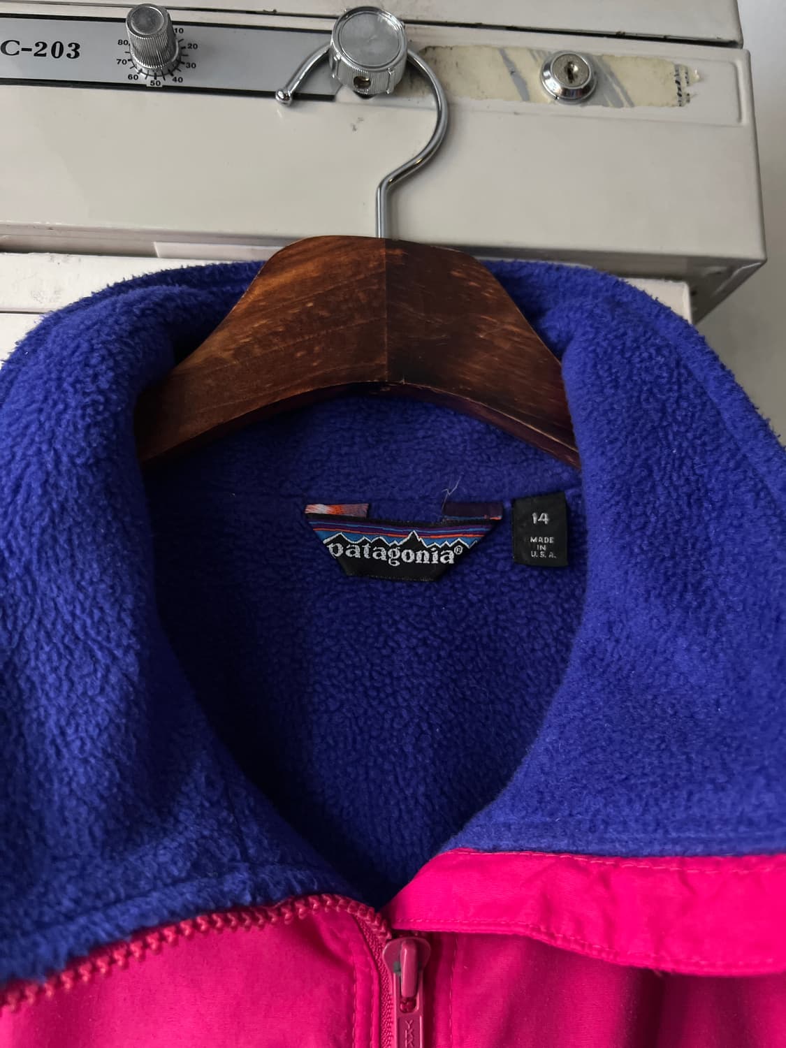 [L]파타고니아 Made in USA 플리스 라이닝 핑크 웜업 자켓 상품이미지2