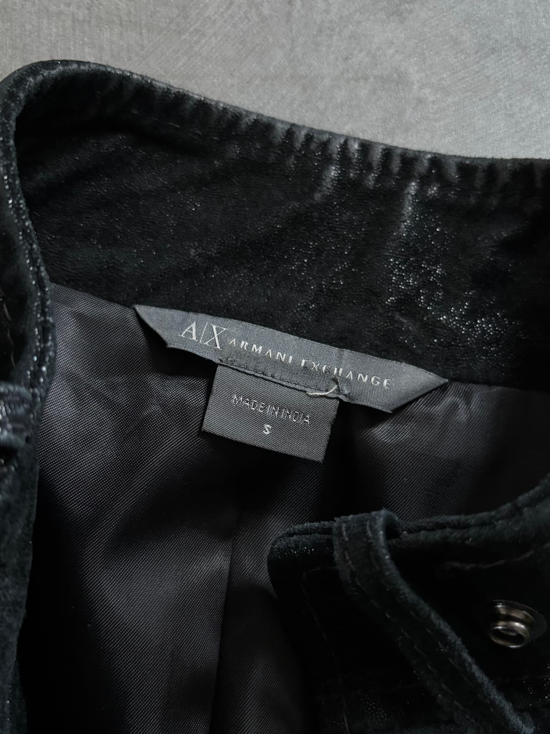 Armani Exchange 아르마니 익스체인지 블랙 글리터 레더 자켓 상품이미지6