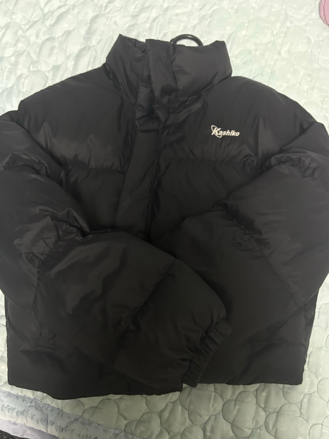 카시코 Embroidered Crop Padding Black 숏패딩블랙 상품이미지2