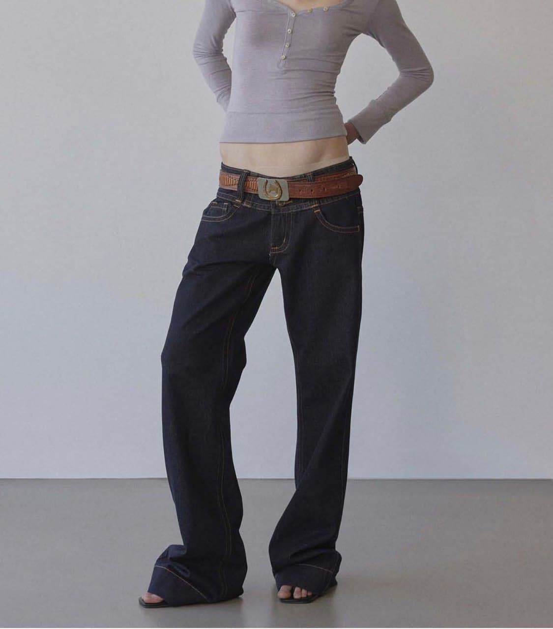 새상품)스컬프터 유니온잭 데님 팬츠 인디고 M 상품이미지1