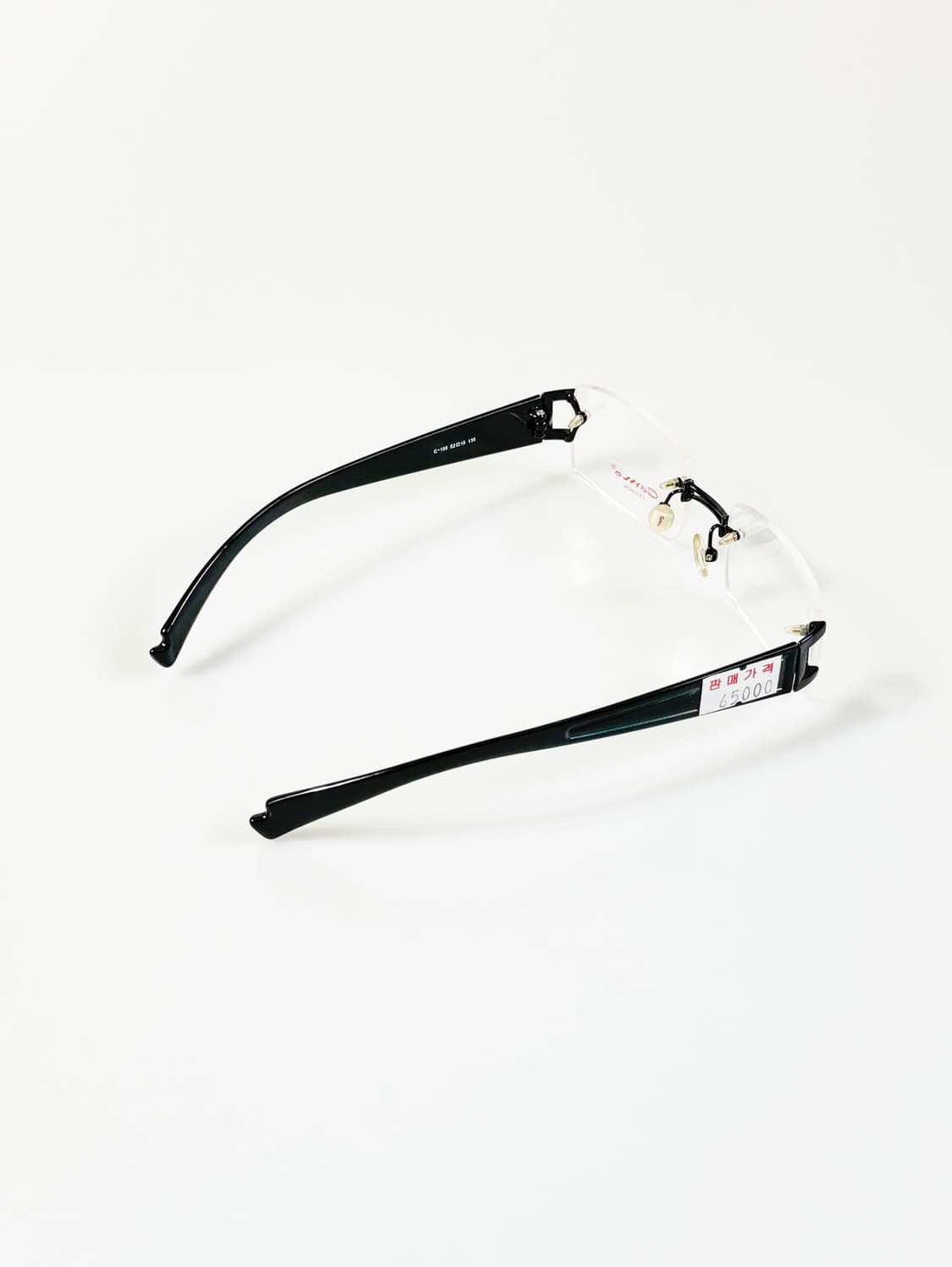 CAMO FASHION 블랙 무테 스퀘어 빈티지 안경 상품이미지4