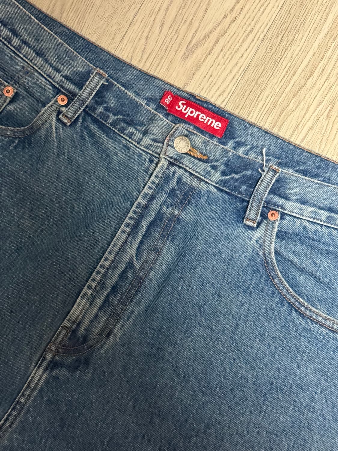 슈프림 배기 진 워시드 인디고 23FW 데님팬츠 상품이미지4