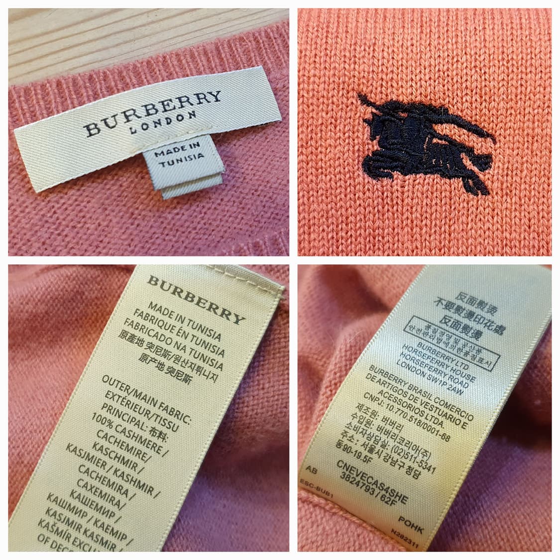 55.버버리 캐시미어 반팔니트 상품이미지5