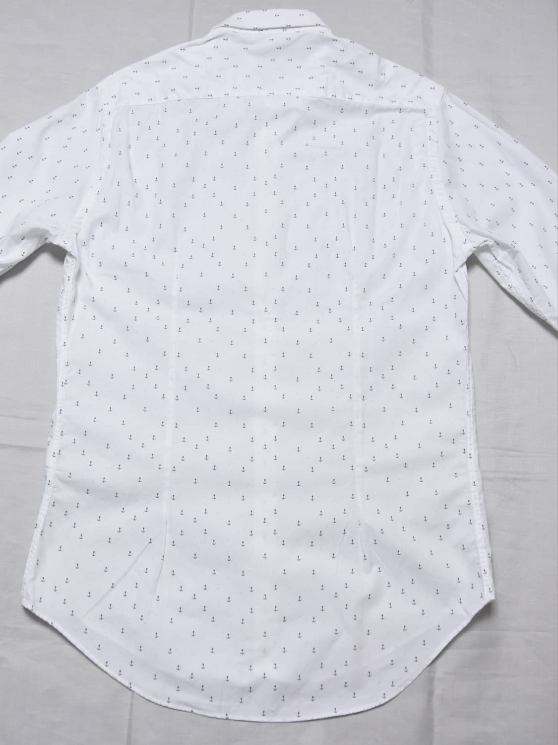 ZARA MAN 흰색 앵커 패턴 슬림핏 셔츠 상품이미지5