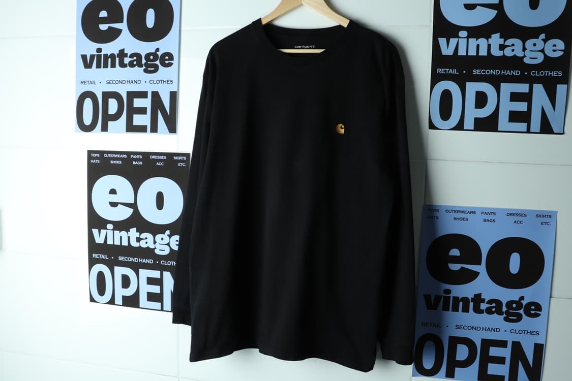 (XL-2XL) 칼하트 긴팔티셔츠 블랙 루즈 무지 로고-H32714 상품이미지2