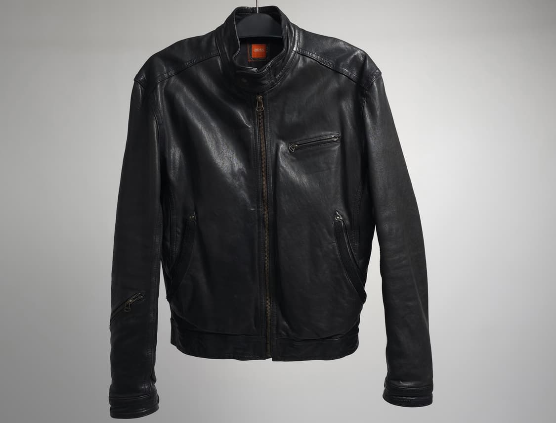 휴고보스 정품 남성 블랙 양가죽 싱글 라이더 가죽 자켓 레더자켓 105  상품이미지1