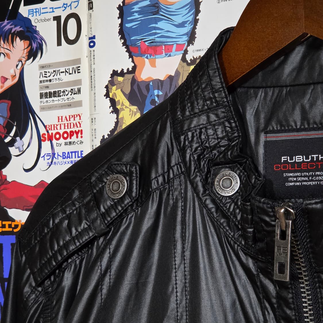 00S 후부 블랙 유광 지퍼 포켓 락시크 자켓 상품이미지3