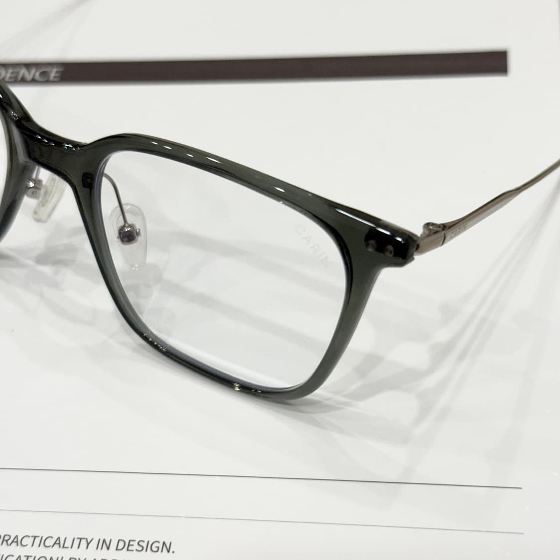 (새상품) 카린 AIR 3 S_C3 에어3 스퀘어 안경 클리어 카키 그레 상품이미지5