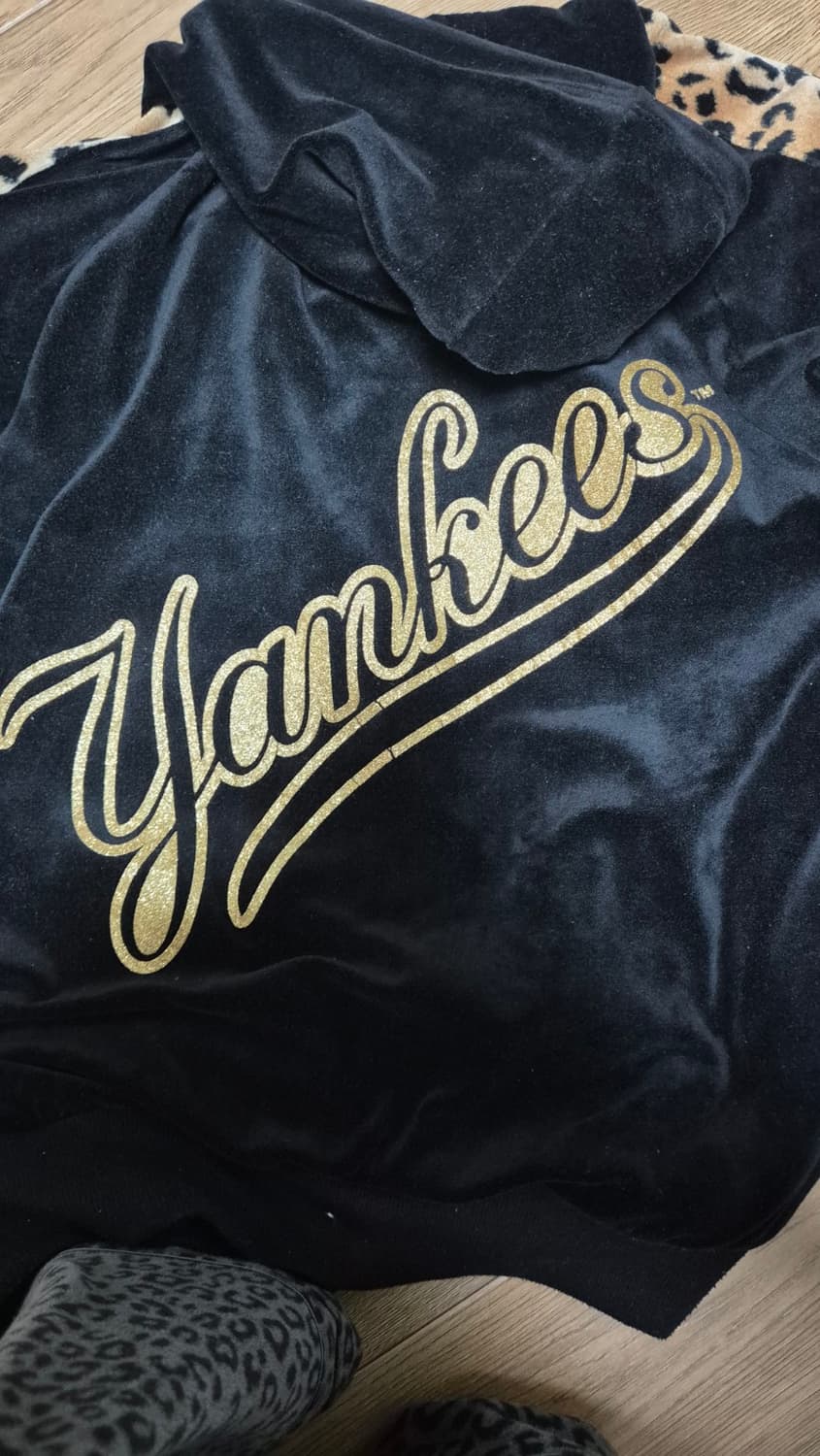 MLB 뉴욕 양키스 벨벳 후드집업 빈티지 레오파드 y2k 갸루 상품이미지2