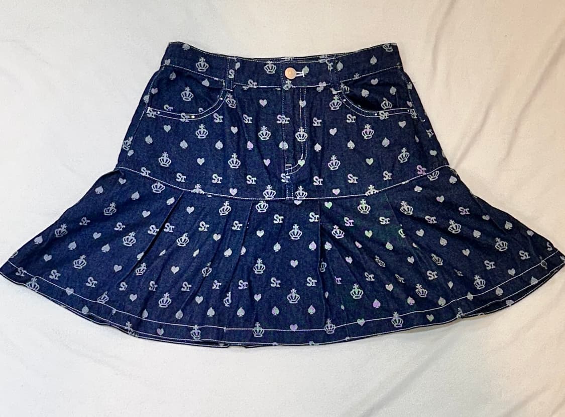 데님 스커트 플레어 A라인 패턴 상품이미지1