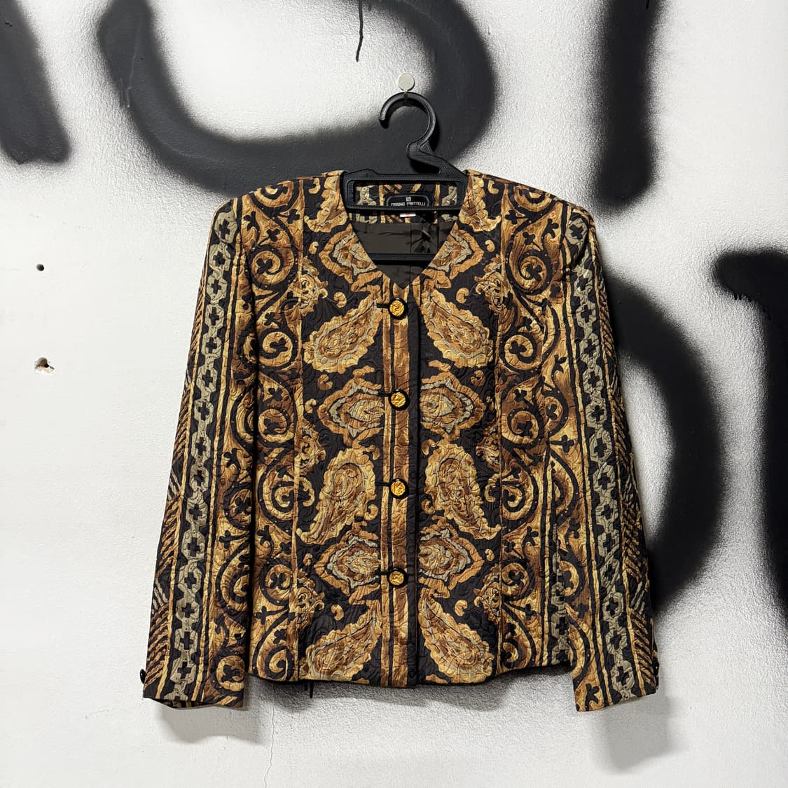 Bruno piattelli Roma 바로크 풀 패턴 오픈 카라 자켓 상품이미지1