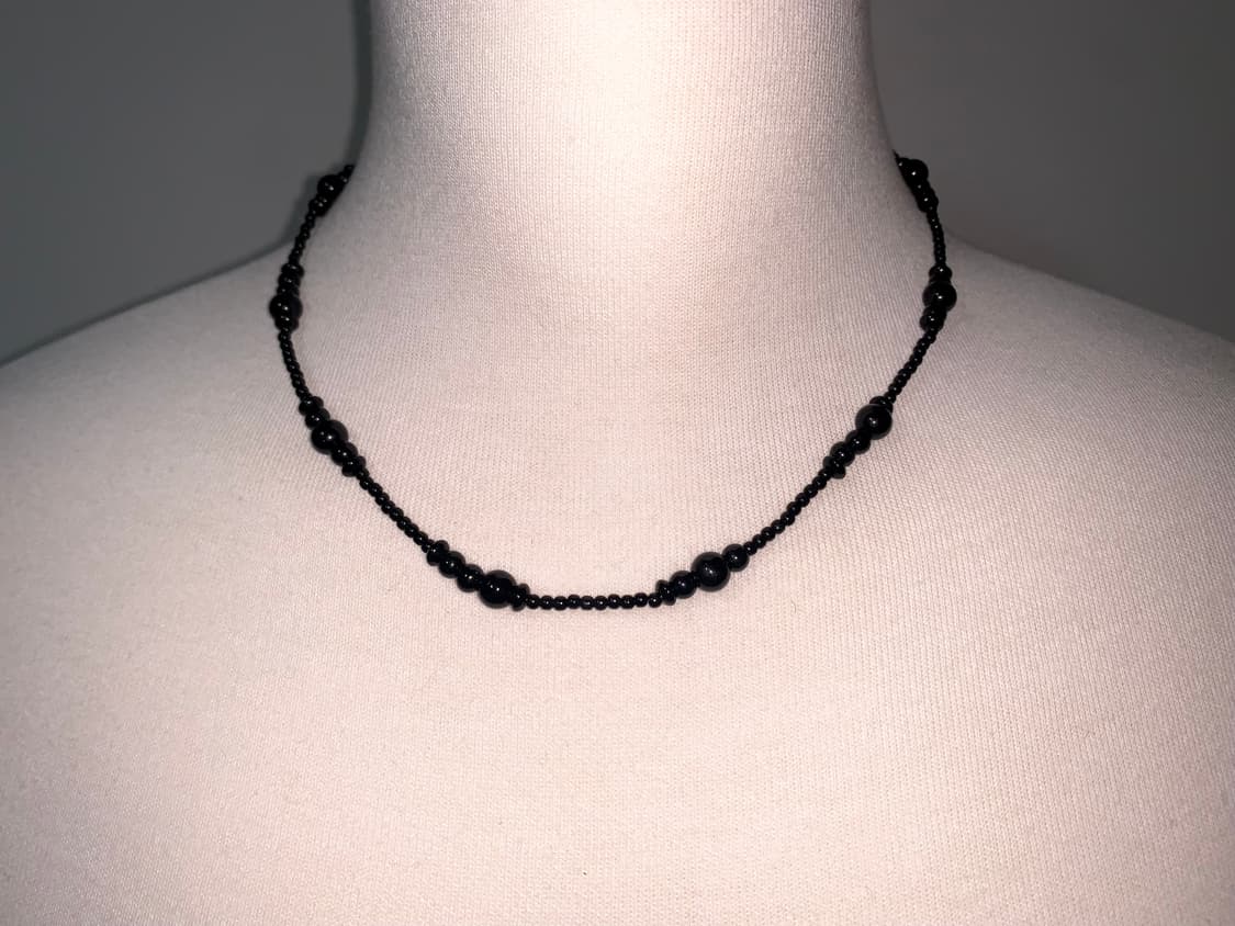 [Handmade] Black dot necklace 상품이미지2
