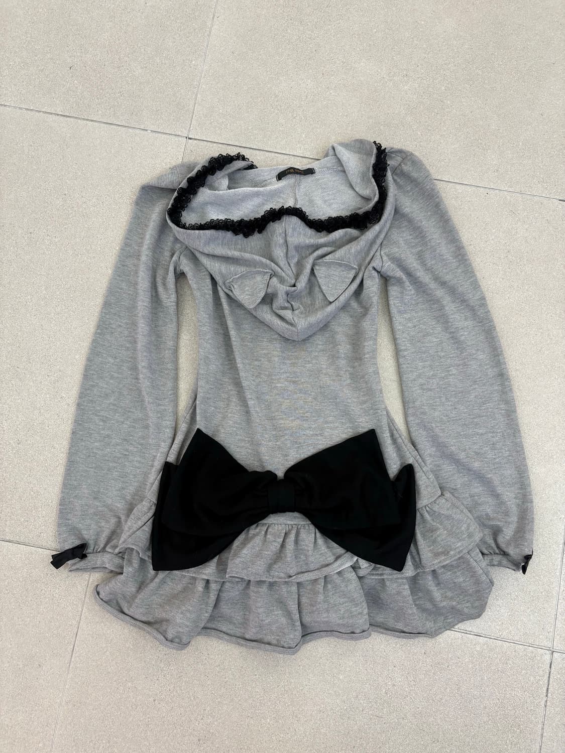 그레이 레이스 프릴 캉캉 후드집업 상품이미지6