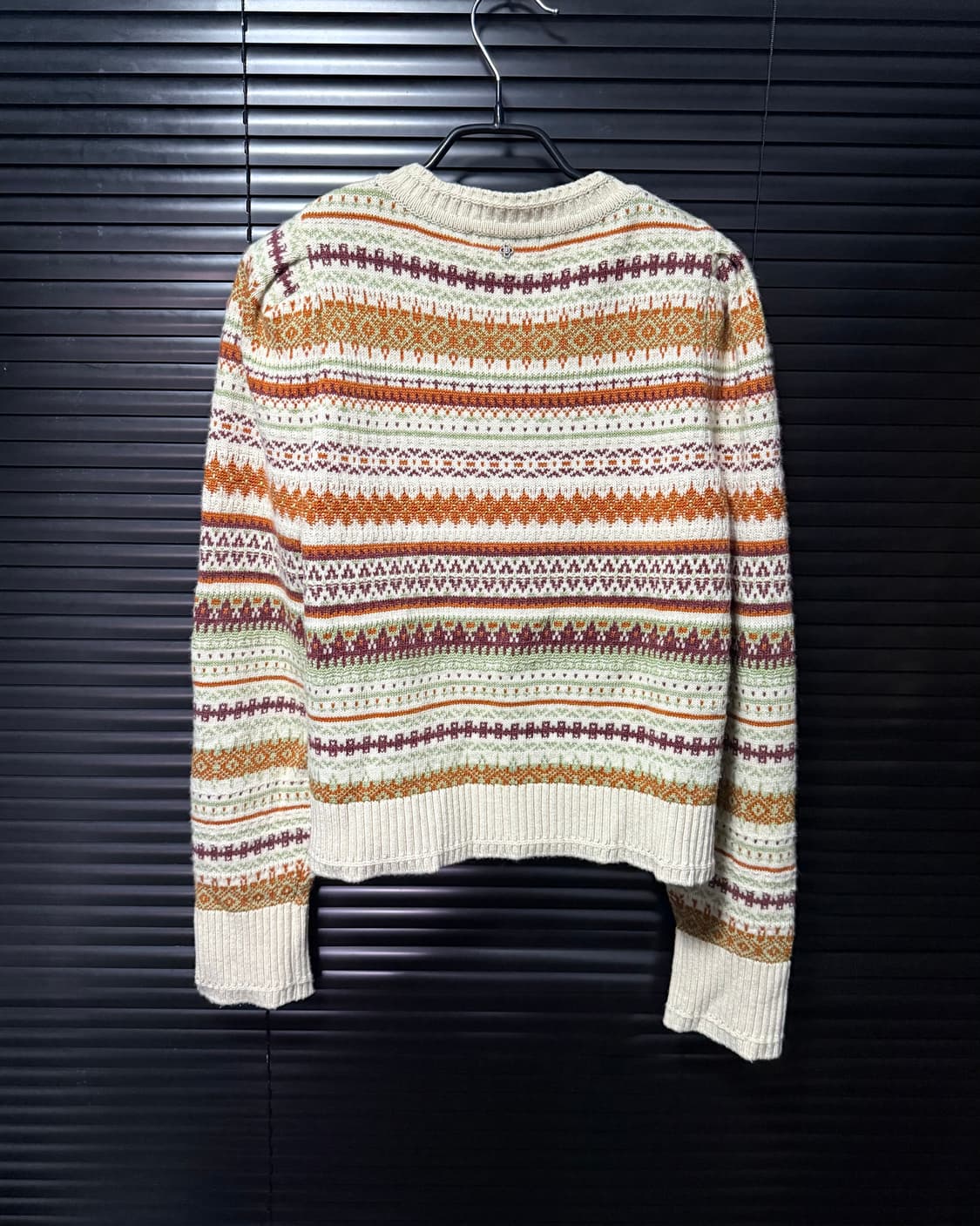 썰스데이 아일랜드 눈꽃 자가드 노르딕 코위찬 울 가디건 웨스턴 에스닉 S 상품이미지8