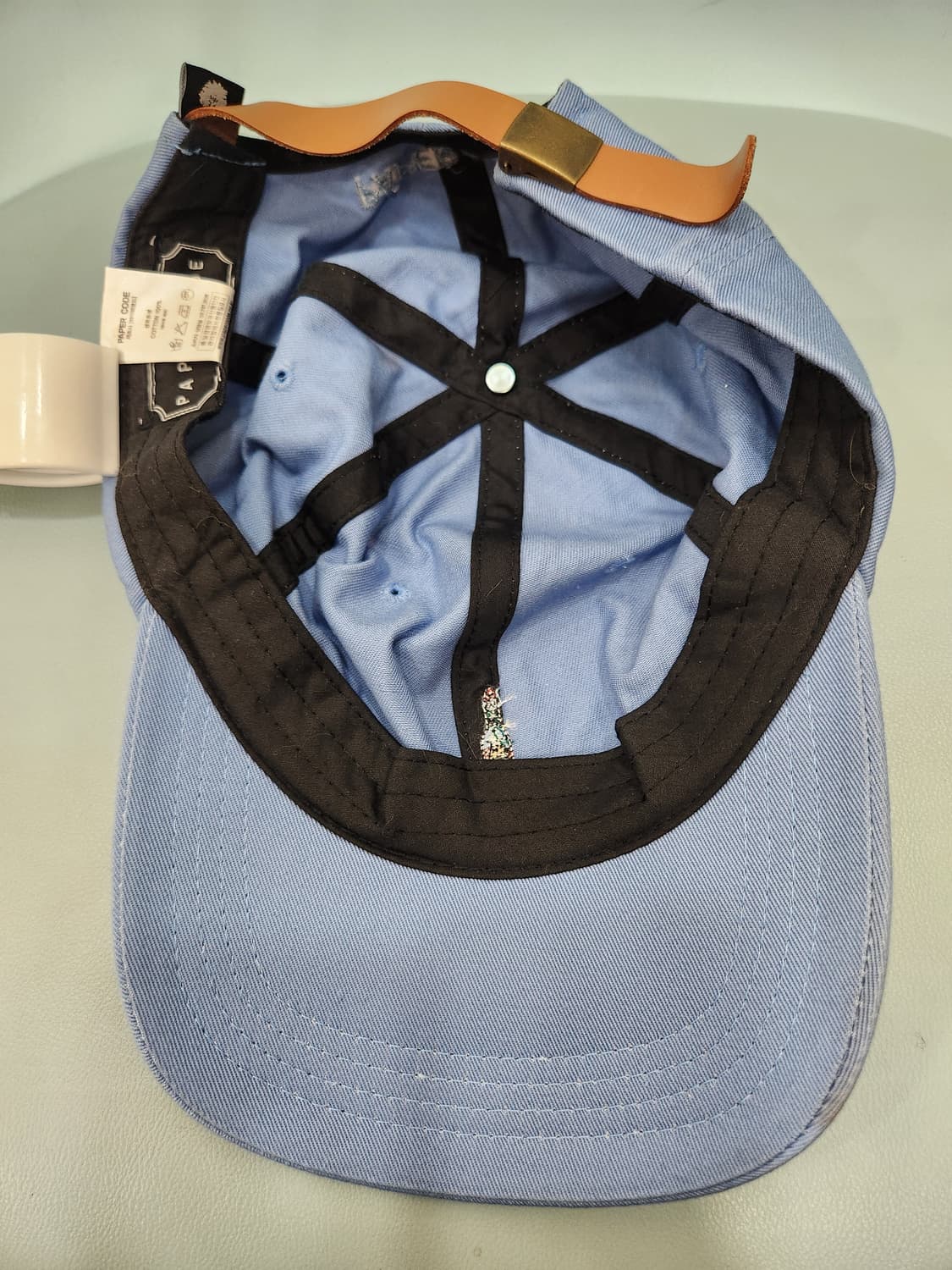 페이퍼코드 Paper Code 하늘색 바틀 자수 볼캡 모자 상품이미지6