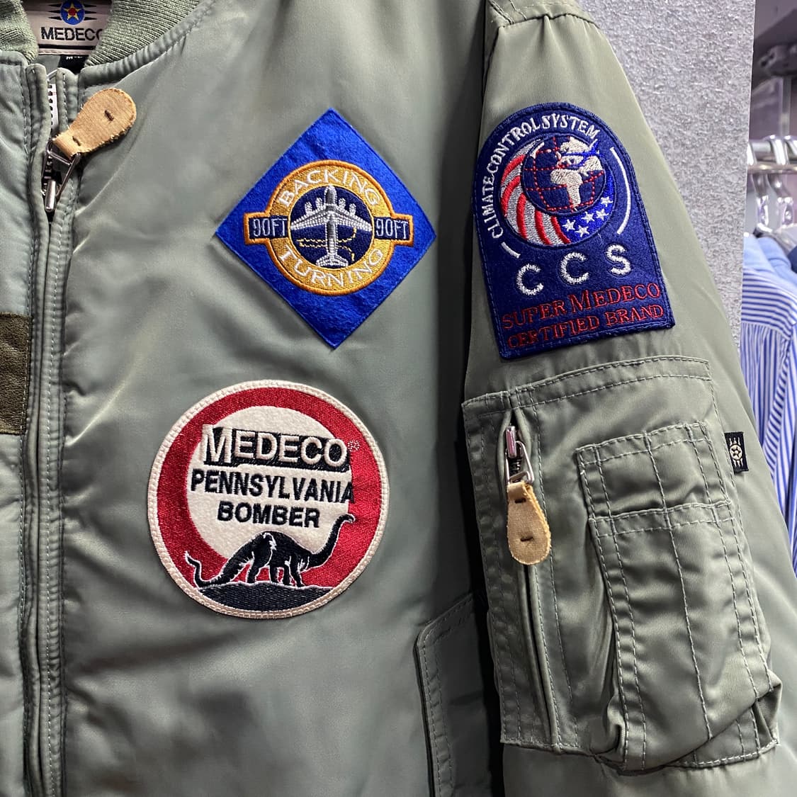 메데코 밀리터리 멀티 패치 MA-1 항공 점퍼 자켓 B3894 상품이미지4