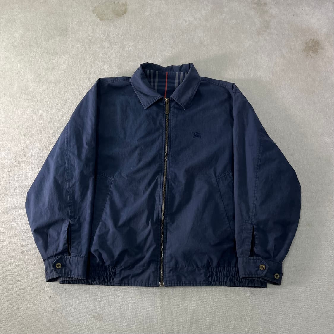 100 버버리 90s 노바체크 리버시블 블루종 자켓  상품이미지2