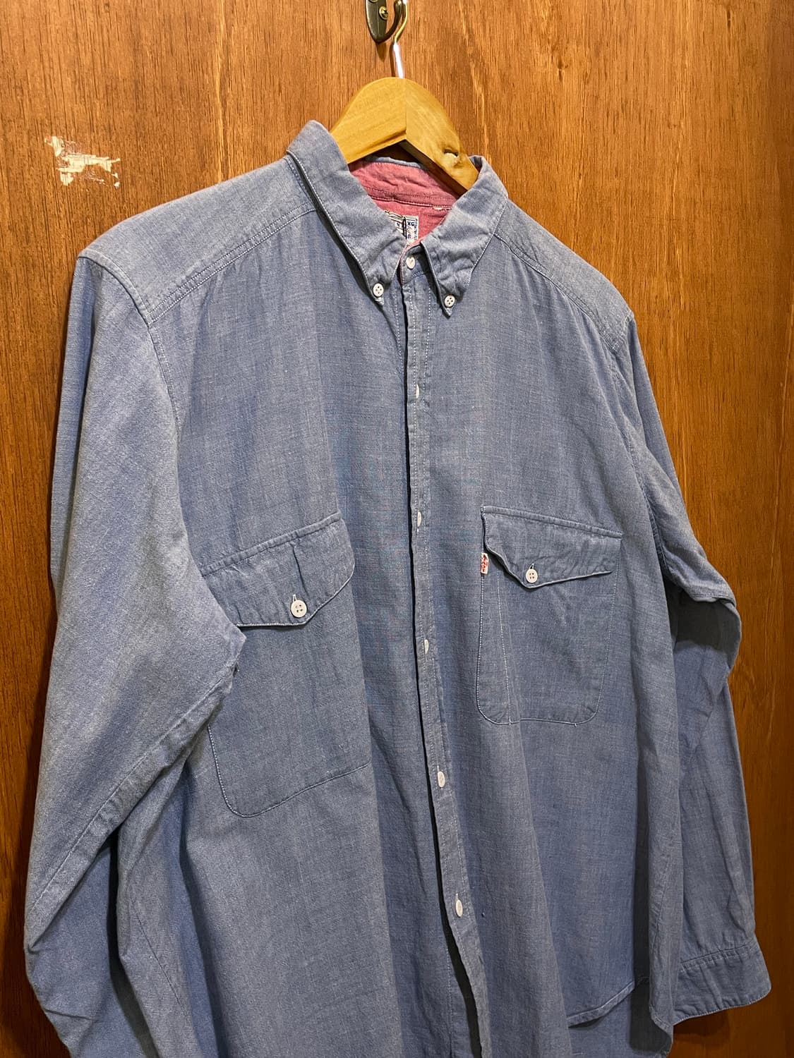 (XL) 90~00s Levi's 리바이스 화이트탭 데님 셔츠 상품이미지2