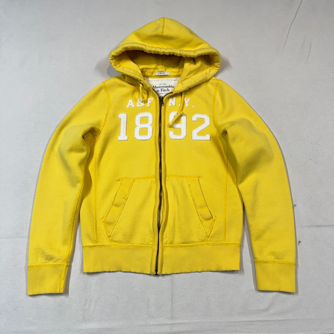 M) 아베크롬비 패치로고 후드집업 옐로우 상품이미지1