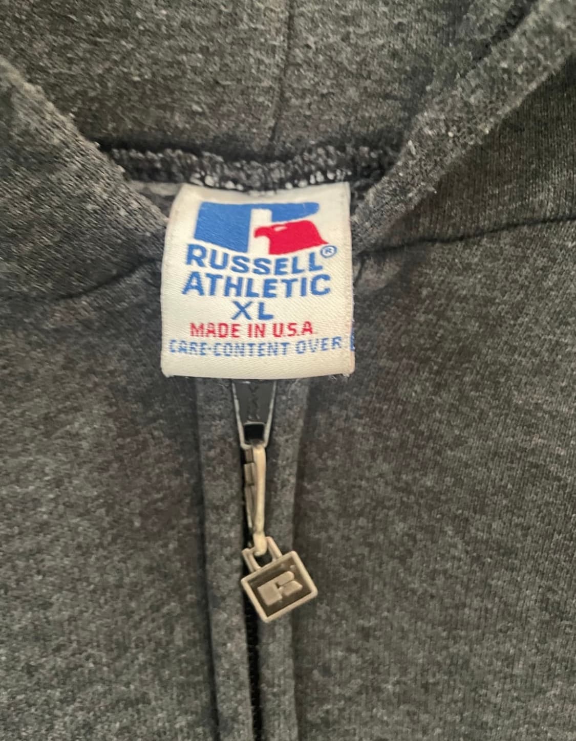 S급 90s USA 러셀 애슬레틱 후드집업 다크그레이 상품이미지3