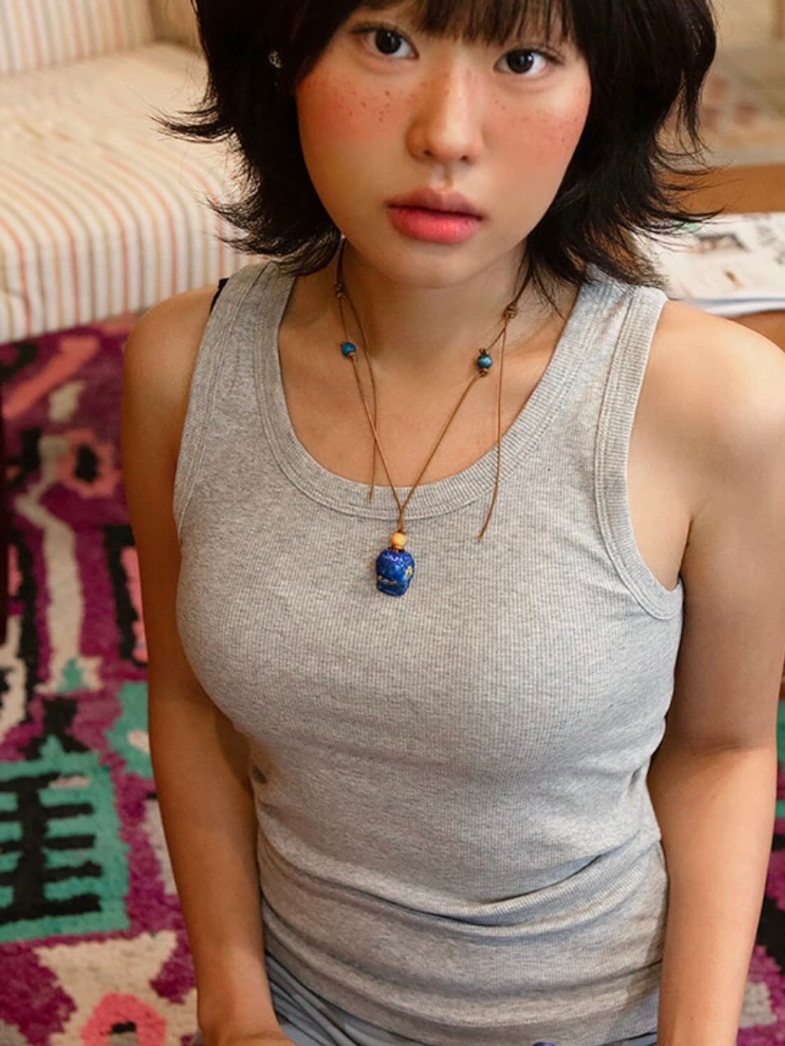 요이지레코드 예나 시리즈 데님 캡모자 목걸이 상품이미지2