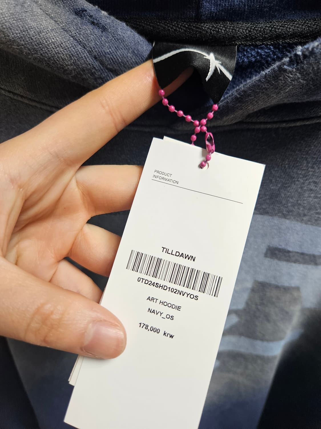 TILLDAWN 아트 후드 네이비 상품이미지3