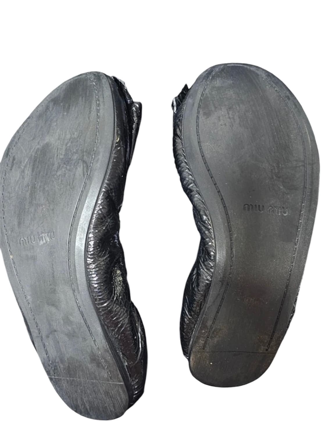 Miu miu 블랙 리본 발레리나 플랫슈즈 상품이미지2