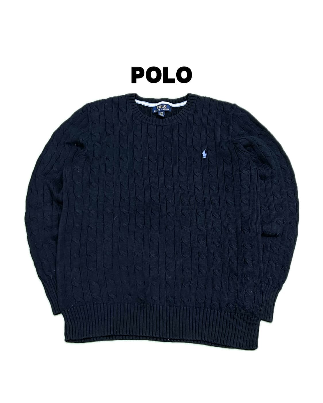 (XL) 폴로 랄프로렌 주니어/우먼스 케이블 니트 네이비 상품이미지1