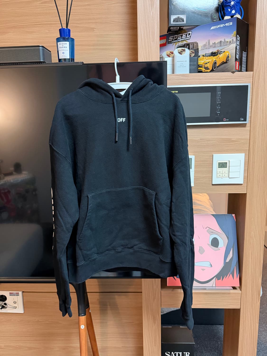 오프화이트 블루스컬 후드 L 상품이미지2