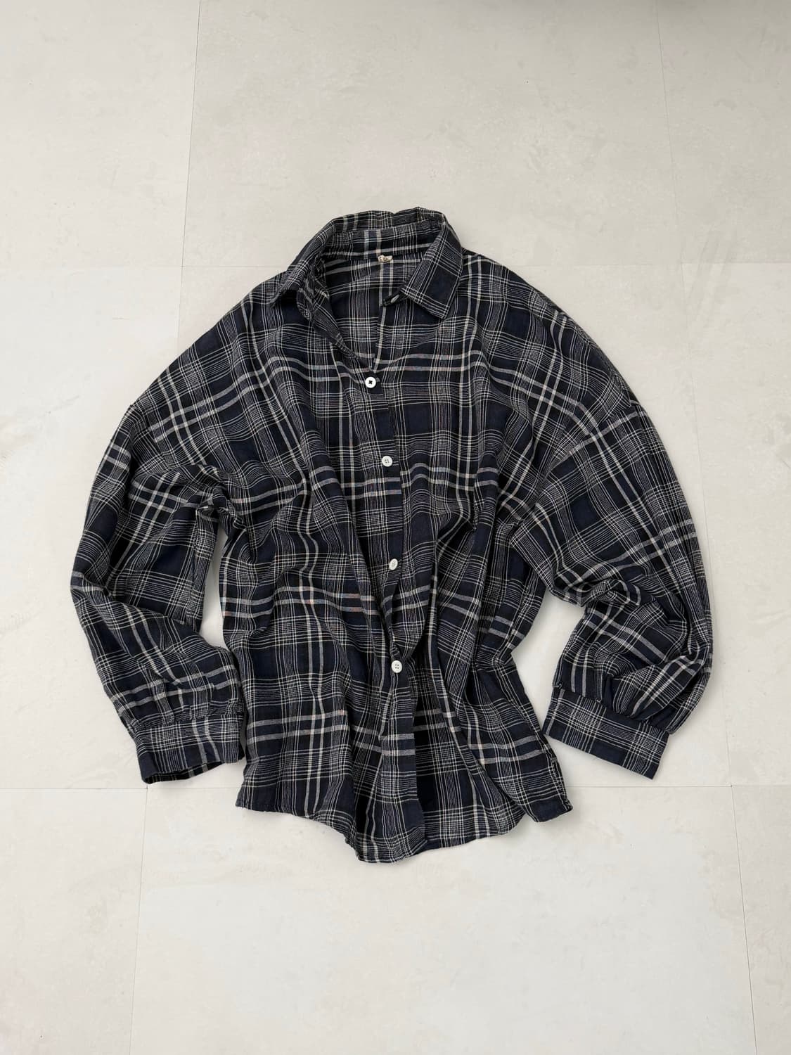 블랙 체크 루즈 셔츠  상품이미지5