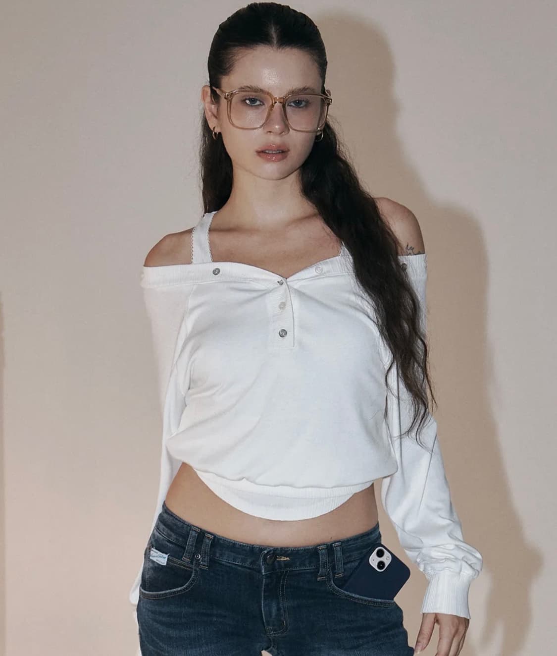 플리즈노팔로우 Ari Button Long Sleeve Top 상품이미지1