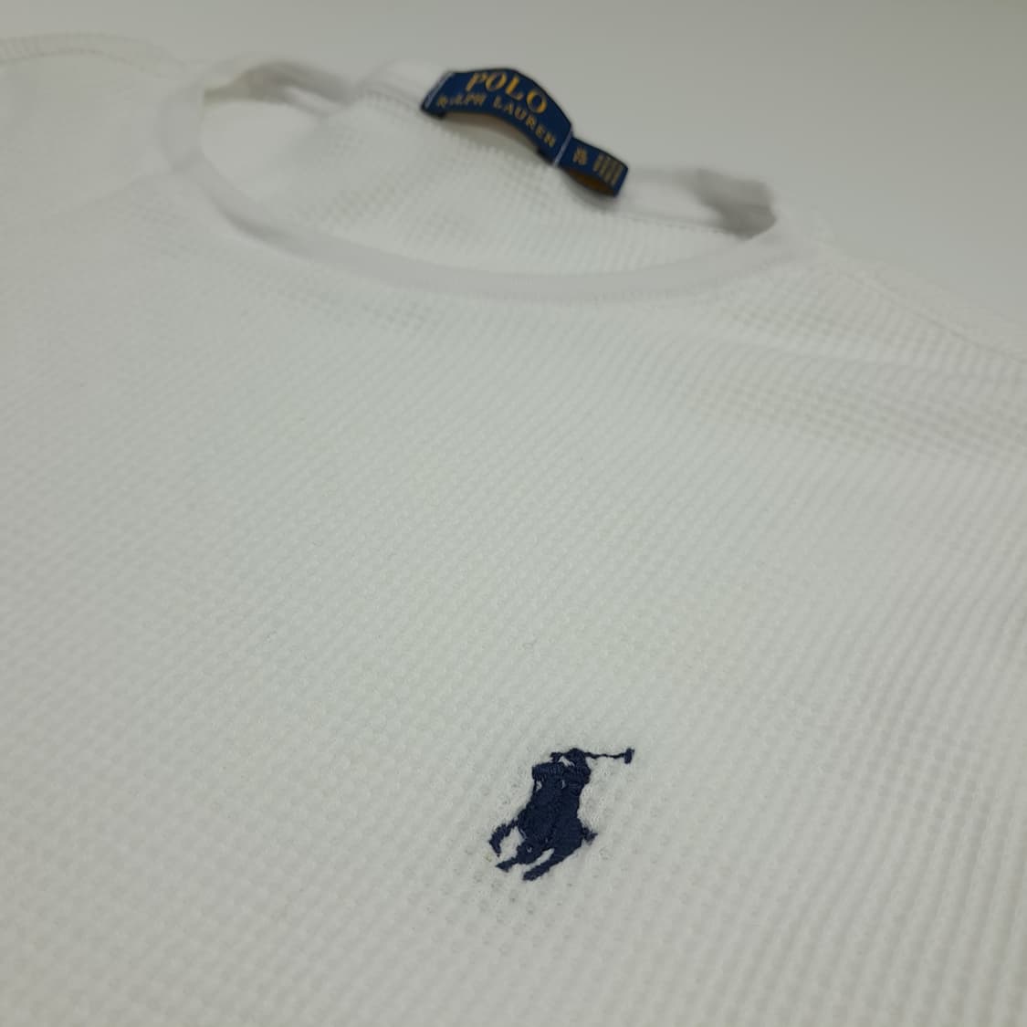 CN725 XL 폴로 랄프로렌 화이트 와플 니트 긴팔 티셔츠 상품이미지5