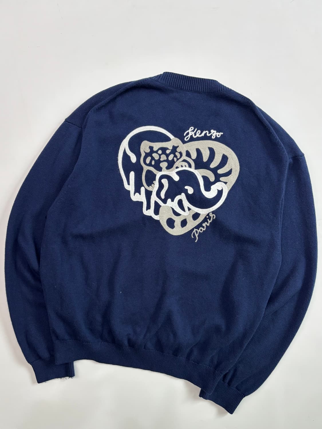 KENZO 겐조 네이비 백프린팅 니트 가디건 상품이미지5