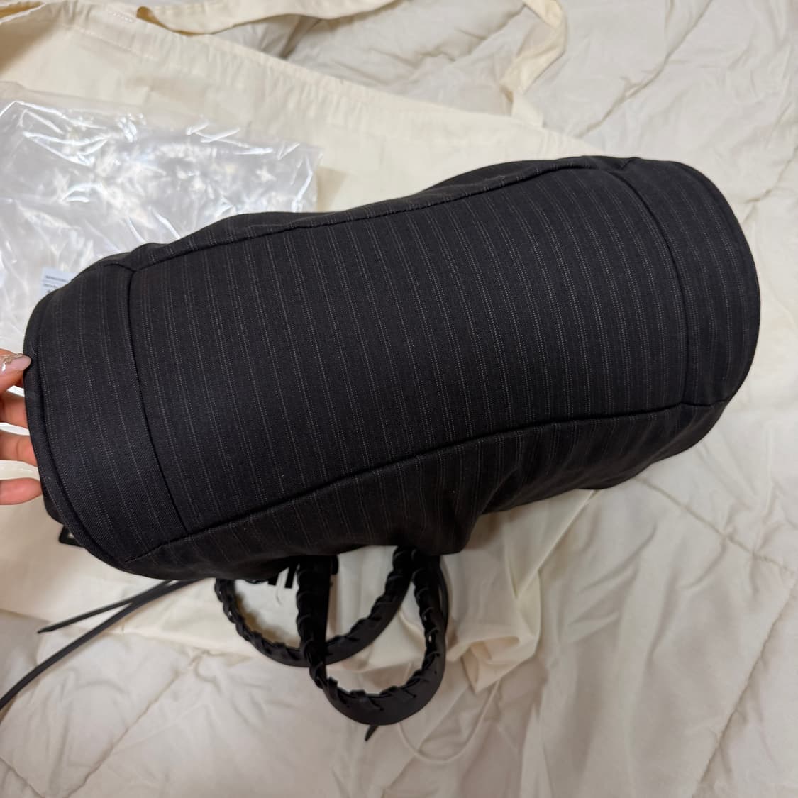 Boil Tale 보일테일 비앙카백 브라운 스트라이프 토트백 상품이미지6