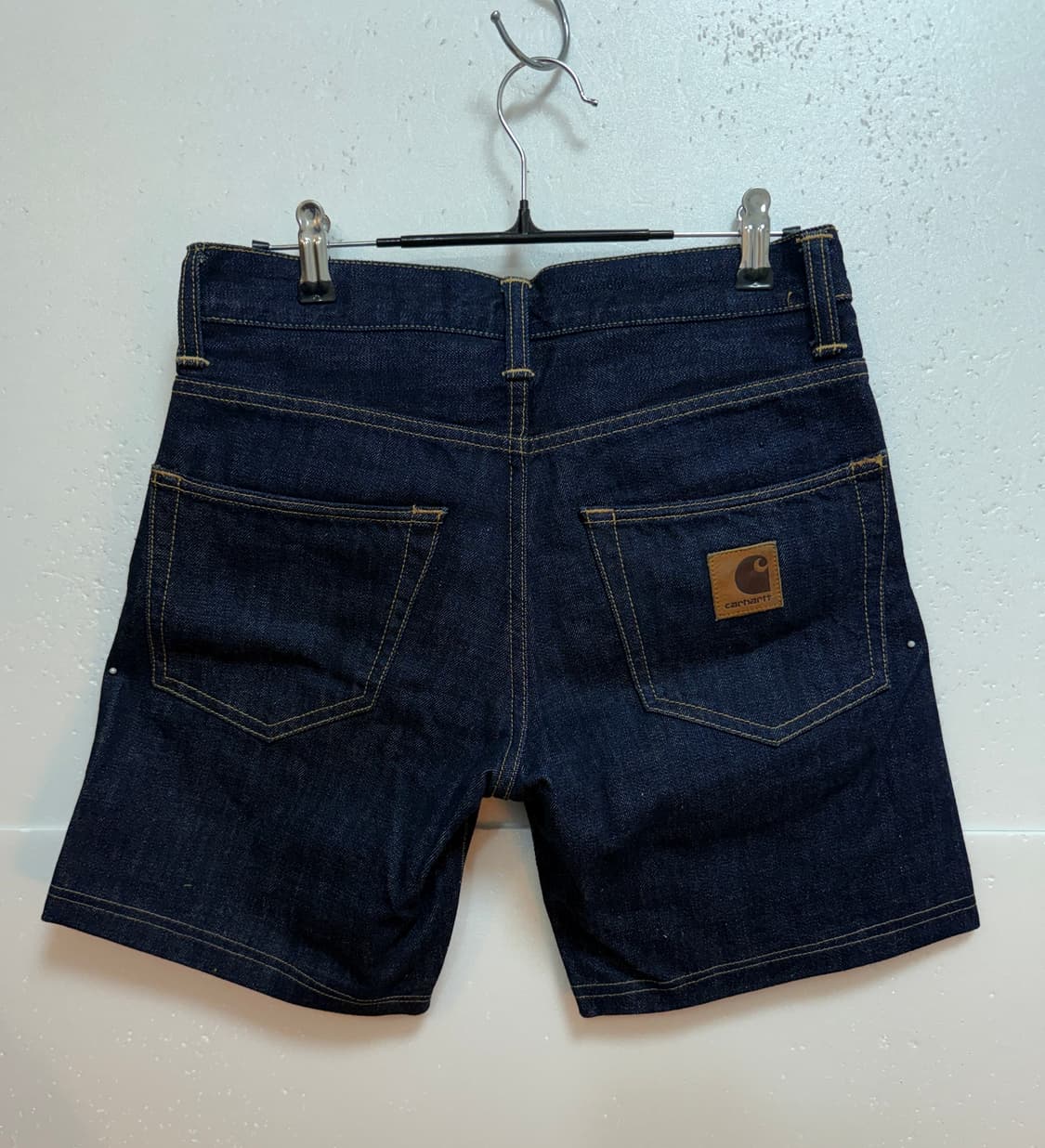 칼하트 WIP 데님 반바지 30 인치 생지 청반바지 남성 쇼츠 상품이미지4