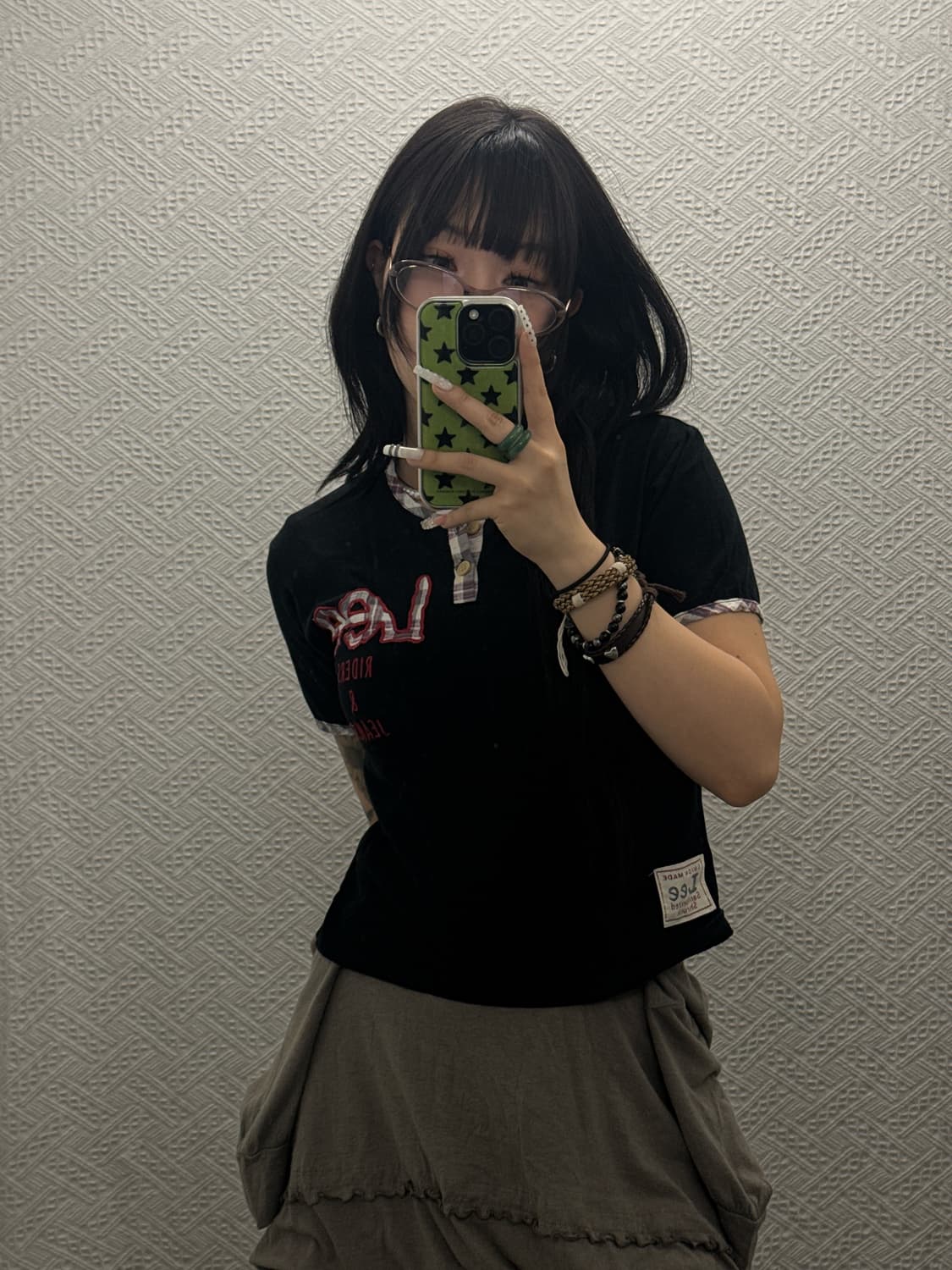 리 희귀 빈티지 Y2K 레트로 키치 체크로고 슬림핏 반팔티 K0052 상품이미지1