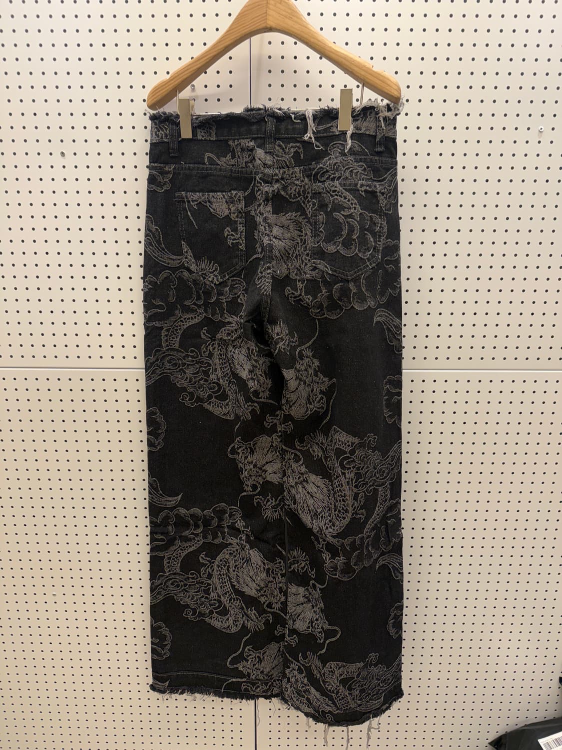 드래곤 패턴 와이드 데님 팬츠 U846 상품이미지4