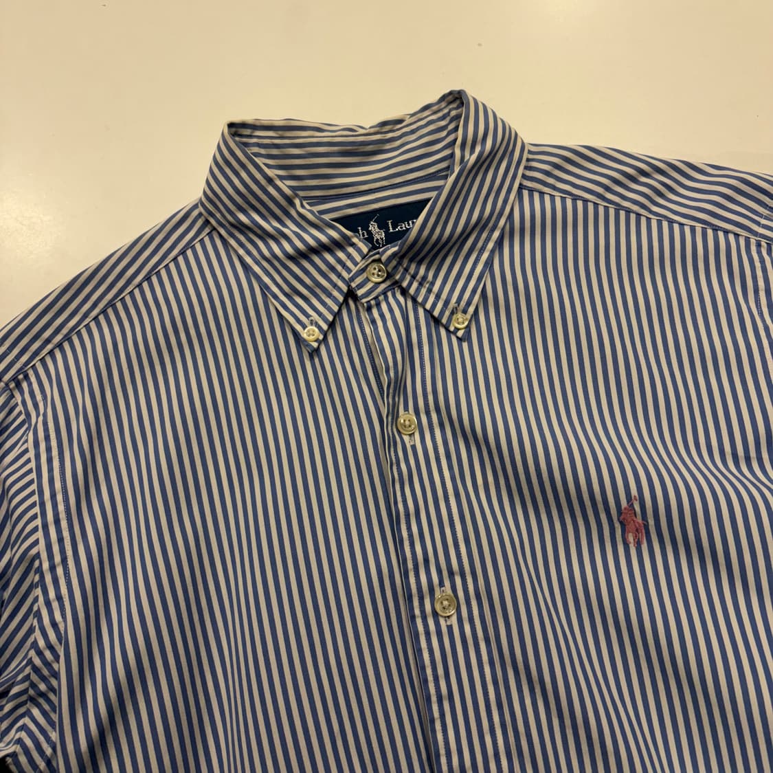 [M] 폴로 랄프로렌 커스텀핏 스트라이프 셔츠 블루 D5 상품이미지3