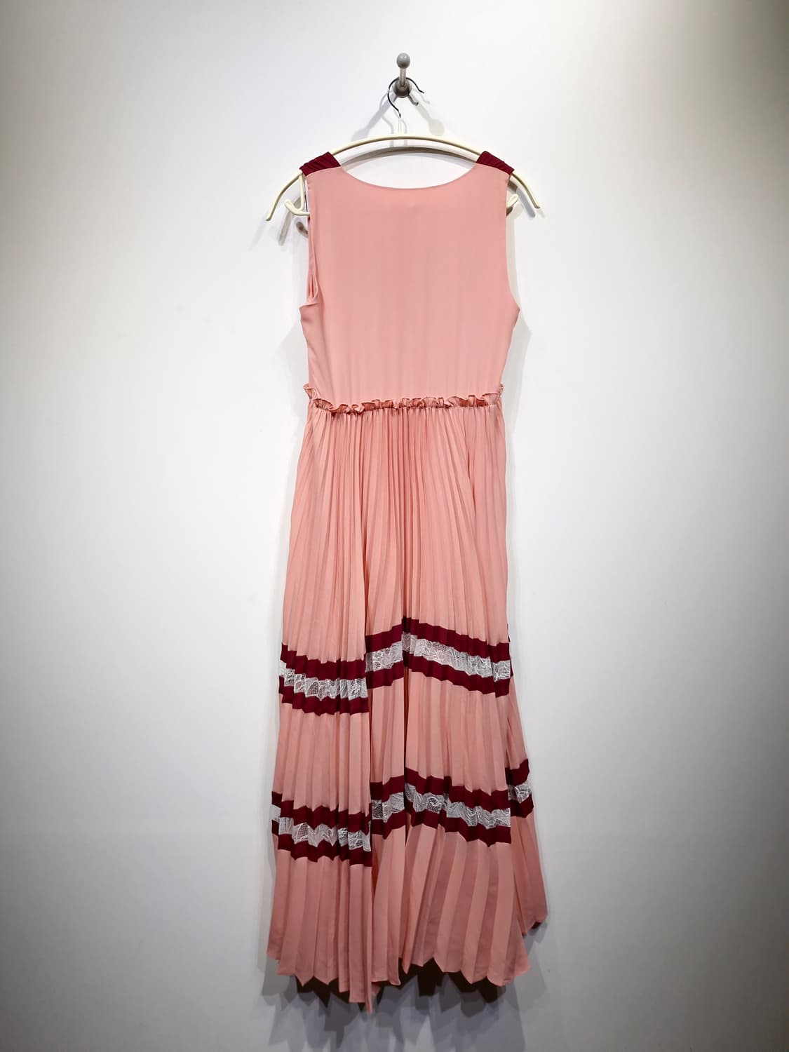 [새상품]MAJE 마쥬 로즈핑크 레이스 플리츠 롱 원피스 상품이미지7