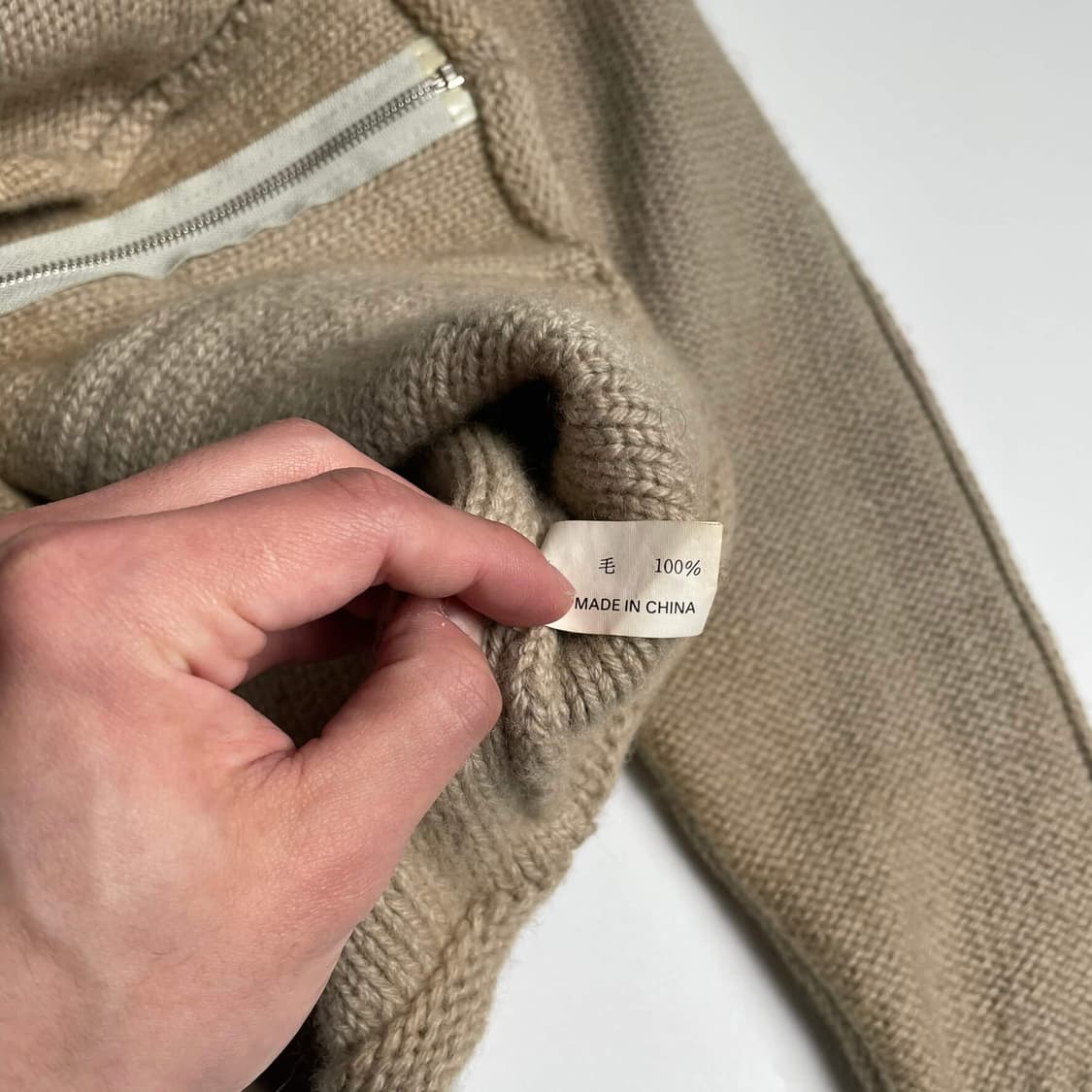 Raf khaki 울100 블럭 집업 후드 상품이미지7