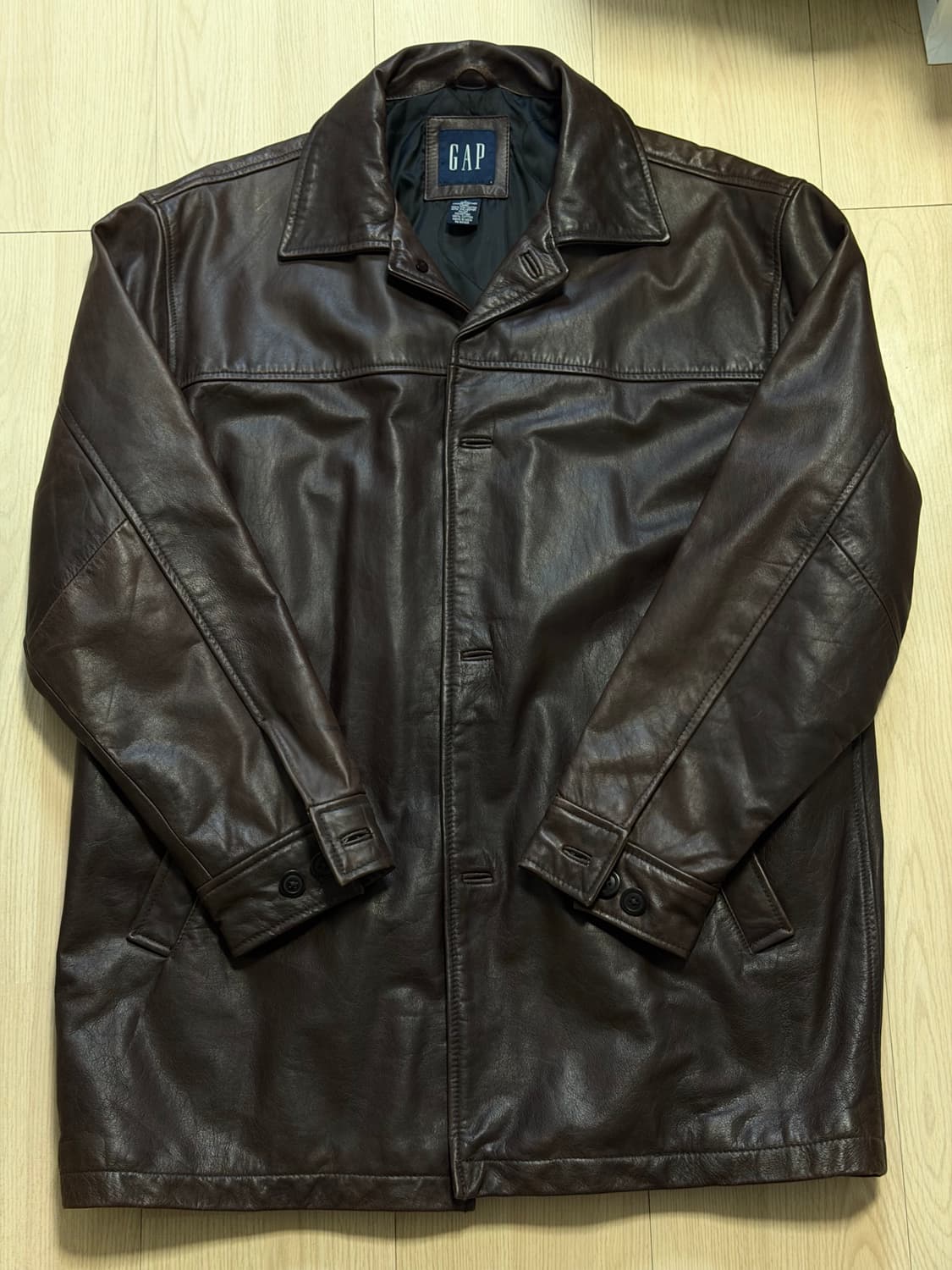 [L] 올드갭 레더 카코트 브라운 상품이미지1