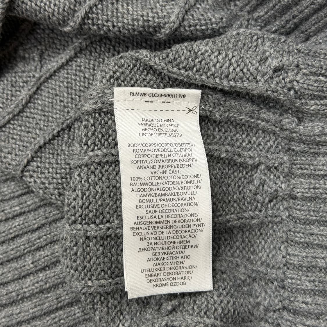 폴로 랄프로렌 신형 꽈배기 케이블 니트 그레이 S 상품이미지5