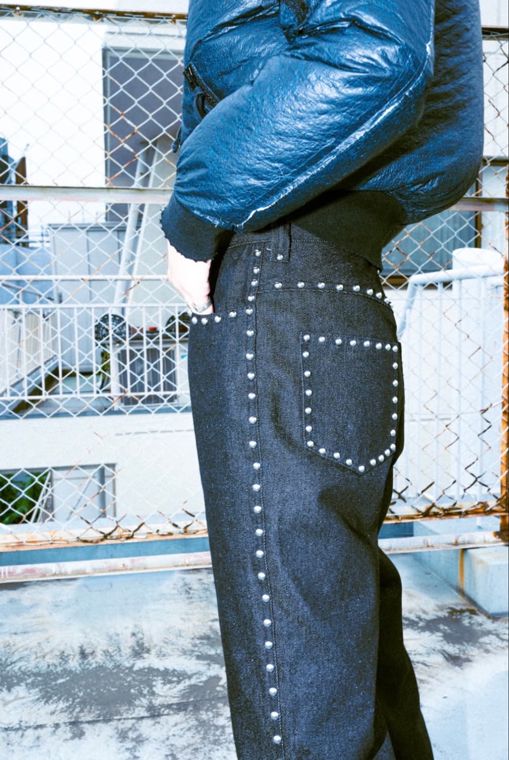 SHIKITARI studded denim pants (black) 상품이미지3