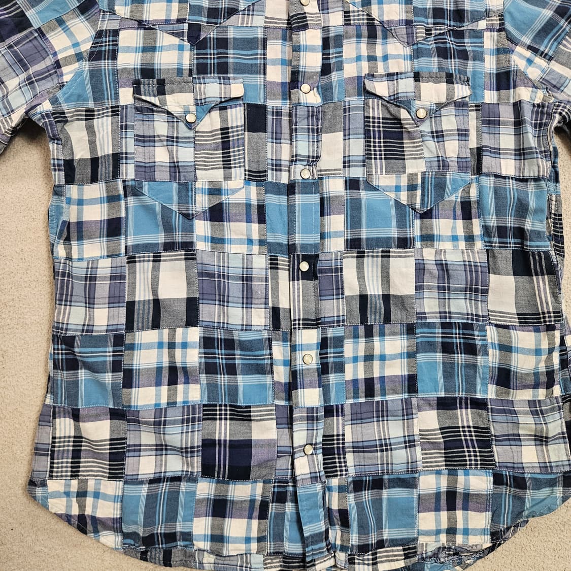 폴로 랄프 로렌 패치워크 웨스턴 반팔 셔츠 L 상품이미지3