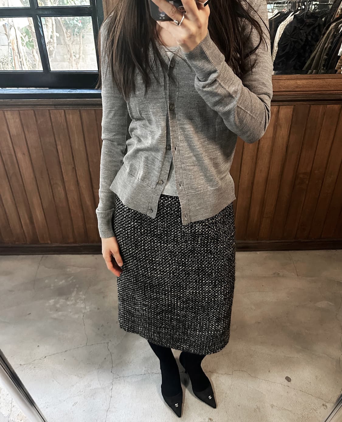 MAXMARA black tweed skirt 상품이미지3